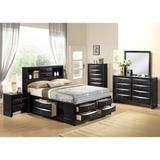 Ireland Black 4-piece Storage Bedroom Set