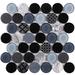 TileGen. Circle 2" x 2" Glass and Stone Mosaic Tile in Grey Wall Tile (10 sheets/9sqft.)