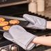 Nautica Home Grey 100% Cotton Mini Oven Mitt With Silicone Palm (Set of 2)