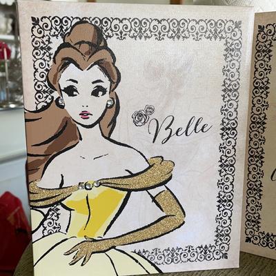 Disney Other | Disney Canvas Fashionista Belle Canvas Art Print | Color: White/Silver | Size: Osg