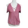 American Eagle Outfitters Tops | 3/$25 Aep Soft & Sexy Cold Shoulder Top | Color: Pink | Size: Xs