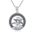 JUSTKIDSTOY Plague Doctor Necklace 925 Sterling Silver Steampunk Pendant Necklace Halloween Jewelry Gothic Gifts for Women Girls, Metal, n a