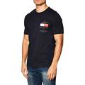 Tommy Hilfiger - Men's T-Shirt with Patch on the Back - Blue - L