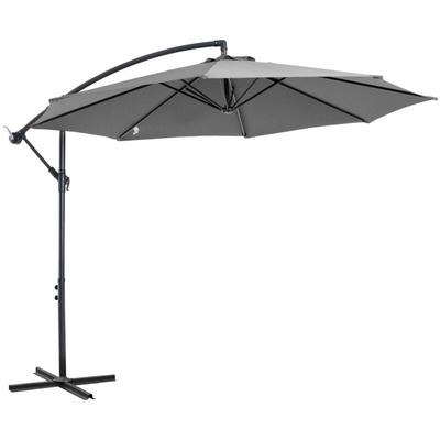 Sonnenschirm mit Handkurbel Wetterbeständig 2,95 m x 2,95 m x 2,45 m Polyester Stahl Schwarz - Grau