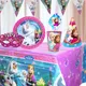 Fournitures de fête d'anniversaire pour enfants nappe serviette en papier Disney Elsa princesse