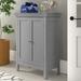 Three Posts™ Nantwich 26" W x 34" H x 13" D Free-Standing Bathroom Cabinet Manufactured Wood in Gray | 34.25 H x 26 W x 13 D in | Wayfair