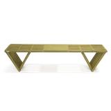 Union Rustic Darcus Eco-Friendly Wooden Picnic Outdoor Bench Wood/Natural Hardwoods in Green | 17 H x 72 W x 18 D in | Wayfair XQBC70YPAV