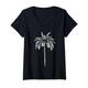 Palme Strand Outfit Beachwear Surfen Aloha Meer Retro Palmen T-Shirt mit V-Ausschnitt