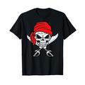 Piraten Kostüm Pirat Totenkopf Kapitän Deko Piratenparty T-Shirt