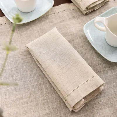Serviettes de table en lin pour fête restaurant maison mariage tissu gril reine 4 tailles 12