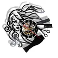 Horloge murale rétro noire en vinyle pour Salon de coiffure horloge murale pour Salon de coiffure