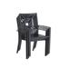 Phi Villa 6 Piece Black Metal Outdoor Furniture Patio Steel Frame Slat Seat Dining Arm Chairs