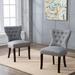 Winston Porter Keneisha Tufted Linen Wingback Side Chair Upholstered/Fabric in Gray | 37 H x 21.3 W x 17.7 D in | Wayfair