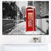 Wrought Studio™ Priscille 'Red London Telephone Booth' 3 Piece Graphic Art on Wrapped Canvas Set Canvas in Red/White | 28 H x 36 W x 1 D in | Wayfair