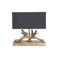 Red Barrel Studio® Aous Rustic Resin Bird Lamp w/ Rectangle Shade Resin in Yellow/Black | 11.5 H x 12 W x 5 D in | Wayfair