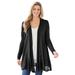 Plus Size Women's Lightweight Open Front Cardigan by Woman Within in Black (Size 3X) Sweater