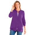 Plus Size Women's Perfect Long-Sleeve Cardigan by Woman Within in Radiant Purple (Size 6X) Sweater