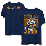 Men's Junk Food Navy Utah Jazz NBA x Pac Man High Score T-Shirt