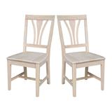 International Concepts Solid Wood Fanback Dining Chairs, Set of 2 -Unfinished