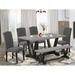 East West Furniture Dining Table Set- a Kitchen Table and Dark Gotham Linen Fabric Parson Chairs, Black(Pieces Options)