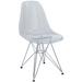 Plastic Dining Chair in Clear with Wire Base