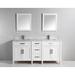 Gracie Oaks Lachine Marble Stone 72" Double Bathroom Vanity Set w/ Mirror Marble, Stainless Steel in White | 63.5 H x 72 W x 22 D in | Wayfair