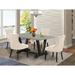 Winston Porter Aimee-Jayne 5-Pc Dinette Set - 4 Upholstered Dining Chairs & 1 Modern Rectangular Cement Breakfast Table w/ Button Tufted Chair Back | Wayfair