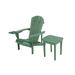 Longshore Tides Artiana Solid Wood Adirondack Chair w/ Table Wood in Green | 27.75 H x 33 W x 33.75 D in | Wayfair D3F6DEBD3E784E31BF7659AB201BCB22