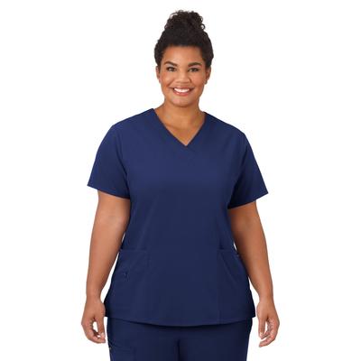 Plus Size Women's Jockey Scrubs Women's Favorite V-Neck Top by Jockey Encompass Scrubs in New Navy (Size 4X(28W-30W))