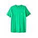 Men's Big & Tall Shrink-Less™ Lightweight Longer-Length Crewneck Pocket T-Shirt by KingSize in Heather Kelly Green (Size L)