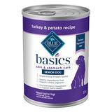 Blue Basics Skin & Stomach Care Grain Free Natural Turkey Recipe Senior Wet Dog Food, 12.5 oz.