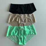 Pink Victoria's Secret Intimates & Sleepwear | Ladies 3 Pk Seamless Lace Design Panties | Color: Black/Green | Size: M