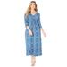 Plus Size Women's AnyWear Beaded Medallion Maxi Dress by Catherines in Blue Medallion (Size 3X)