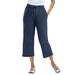 Plus Size Women's Sport Knit Capri Pant by Woman Within in Heather Navy (Size S)