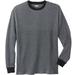Men's Big & Tall Waffle-knit thermal crewneck tee by KingSize in Black Marl (Size 5XL) Long Underwear Top