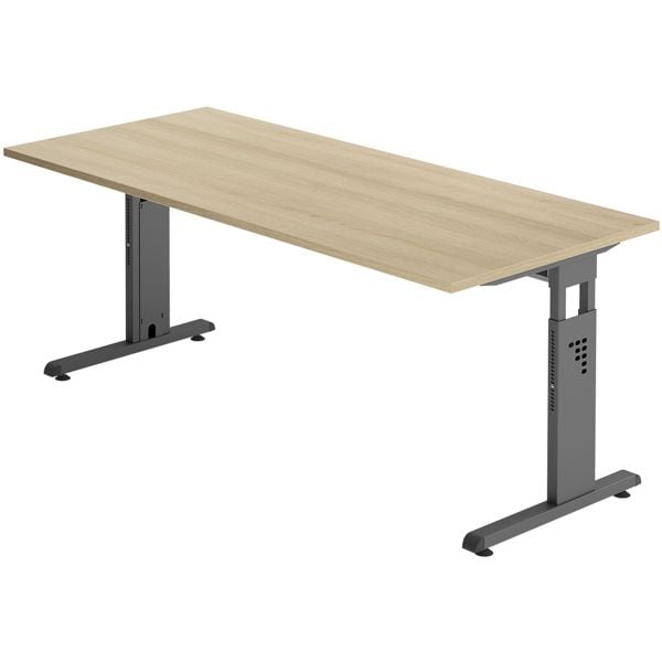 HAMMERBACHER Schreibtisch »O-Line« 180 cm Gestell anthrazit braun, 180x82x80 cm