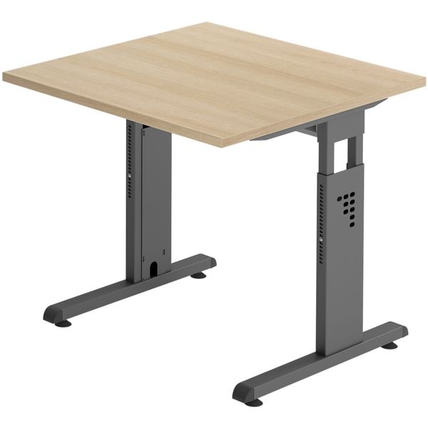 HAMMERBACHER Schreibtisch »O-Line« 80 cm Gestell anthrazit braun, 80x82x80 cm