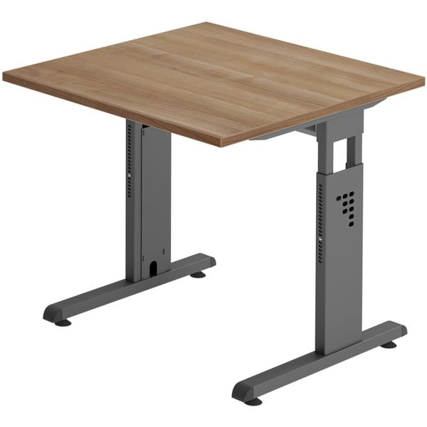HAMMERBACHER Schreibtisch »O-Line« 80 cm Gestell anthrazit braun, 80x82x80 cm