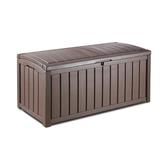 Keter Glenwood 101 Gallon Large Durable Resin Outdoor Storage Deck Box For Furniture and Supplies, Brown