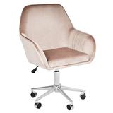 Mercer41 Kelly Modern Makeup Vanity Chair Home Office Chair w/ Lumbar Support & 360 Degree Seat Swivel Upholstered, in Brown | Wayfair