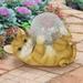 Exhart Solar Cat Playing w/ LED Crackle Ball Garden Statuary, 10.5 by 7.5 Inches Resin/Plastic in Yellow | 7.09 H x 10.4 W x 5.1 D in | Wayfair