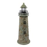 Sunnydaze Outdoor Garden Solar LED Cobblestone Lighthouse Statue Decor - 35-Inch - 35"