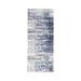 Shahbanu Rugs Blue Abstract With Mosaic Design Wool And Silk Hand Knotted Oriental Runner Rug (2'5" x 6'1") - 2'5" x 6'1"