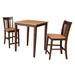 International Concepts 30" x 30" Counter Height Dining Table with 2 San Remo Counter Height Stools - Set of 3