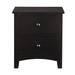 Pine Wood Night Stand with 2 Drawers, Black