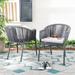 SAFAVIEH Outdoor Living Stefano Rope Chair - Grey (Set of 2) - 22.4"x25.2"x30"