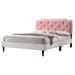 LYKE Home Delran Pink/White Faux Leather Full Bed