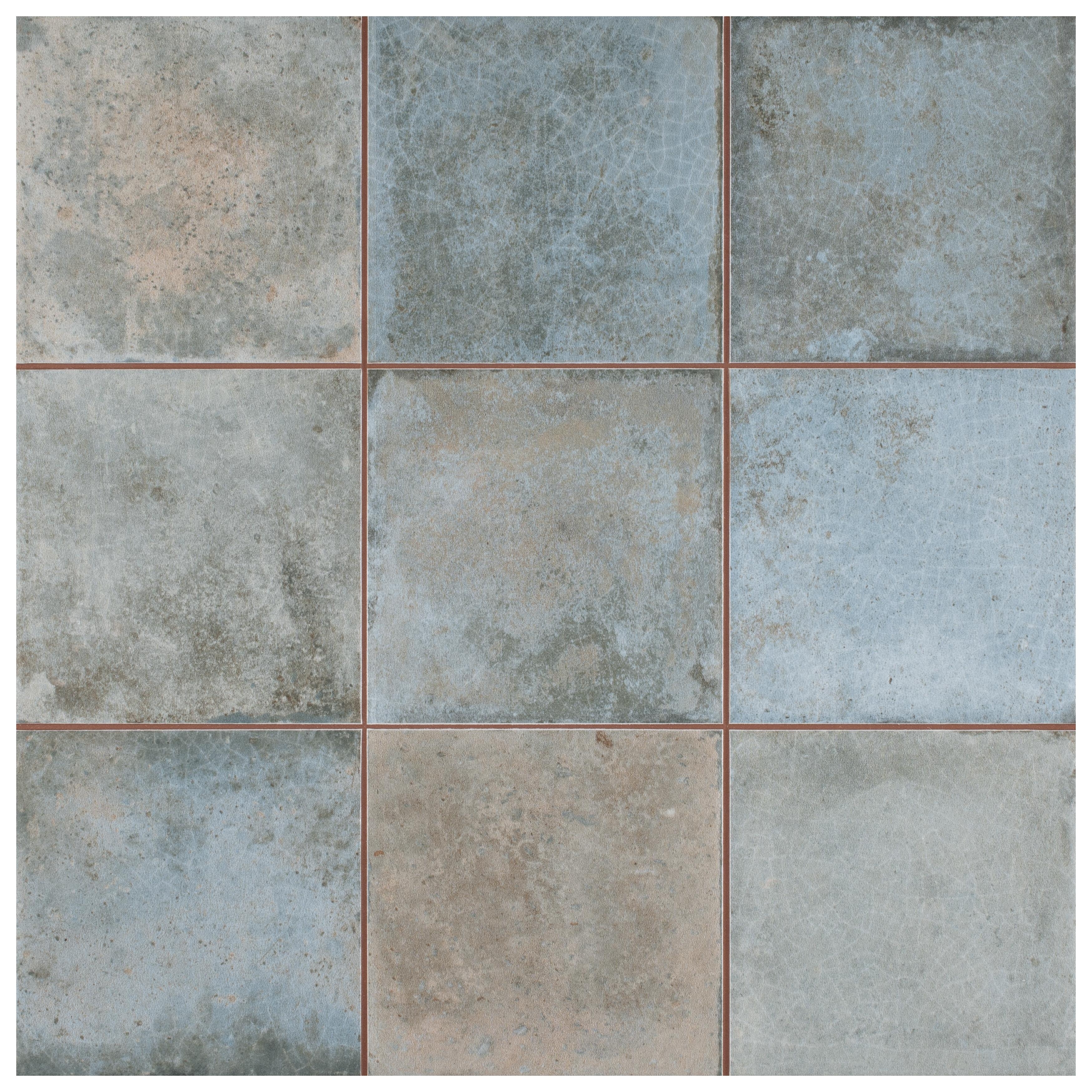 Merola Tile Kings Etna Blue 13-1/8" x 13-1/8" Ceramic Floor and Wall Tile
