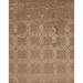 Brown 120 x 96 x 0.25 in Area Rug - Samad Rugs Modern Tibet 3 Geometric Hand-Knotted Toffee Area Rug Silk/Wool | 120 H x 96 W x 0.25 D in | Wayfair