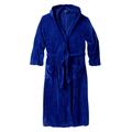 Men's Big & Tall Terry Velour Hooded Maxi Robe by KingSize in Midnight Navy (Size 3XL/4XL)